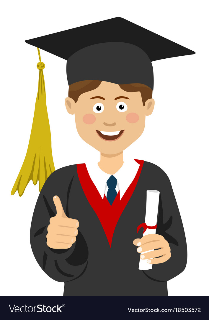 young-boy-graduate-student-in-graduation-cap-vector-image