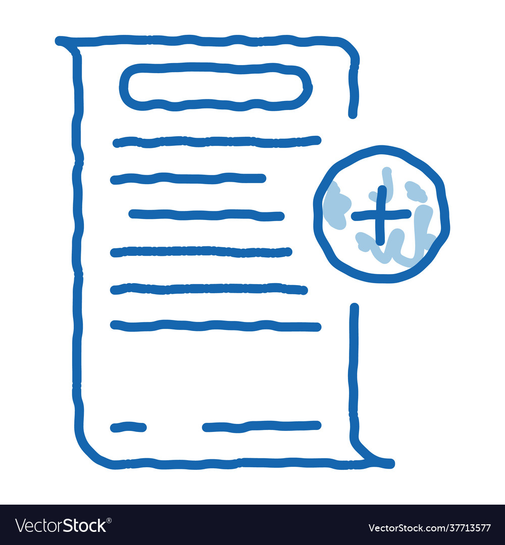 Adding financial document for audit doodle icon