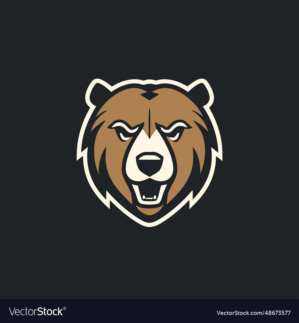 Bear head logo template icon design isolated Vector Image