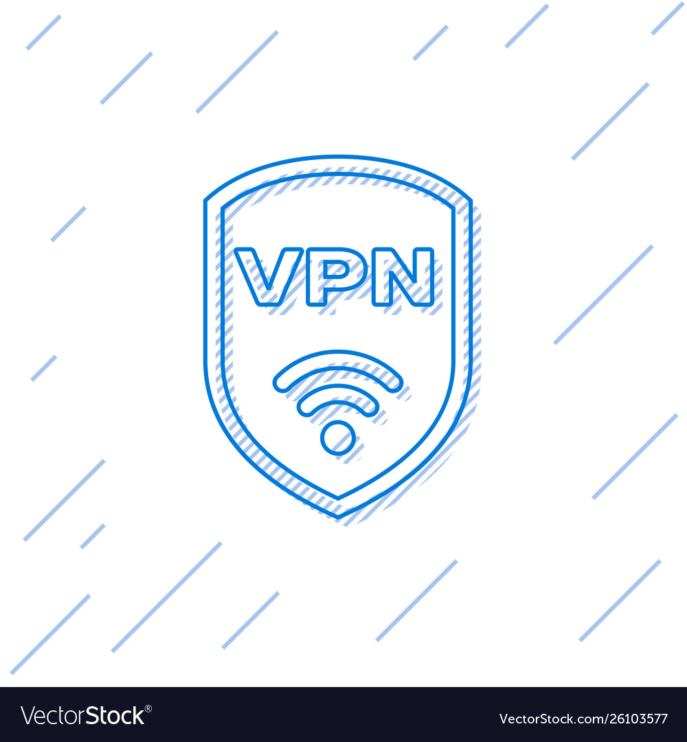 Blue shield with vpn and wifi wireless internet