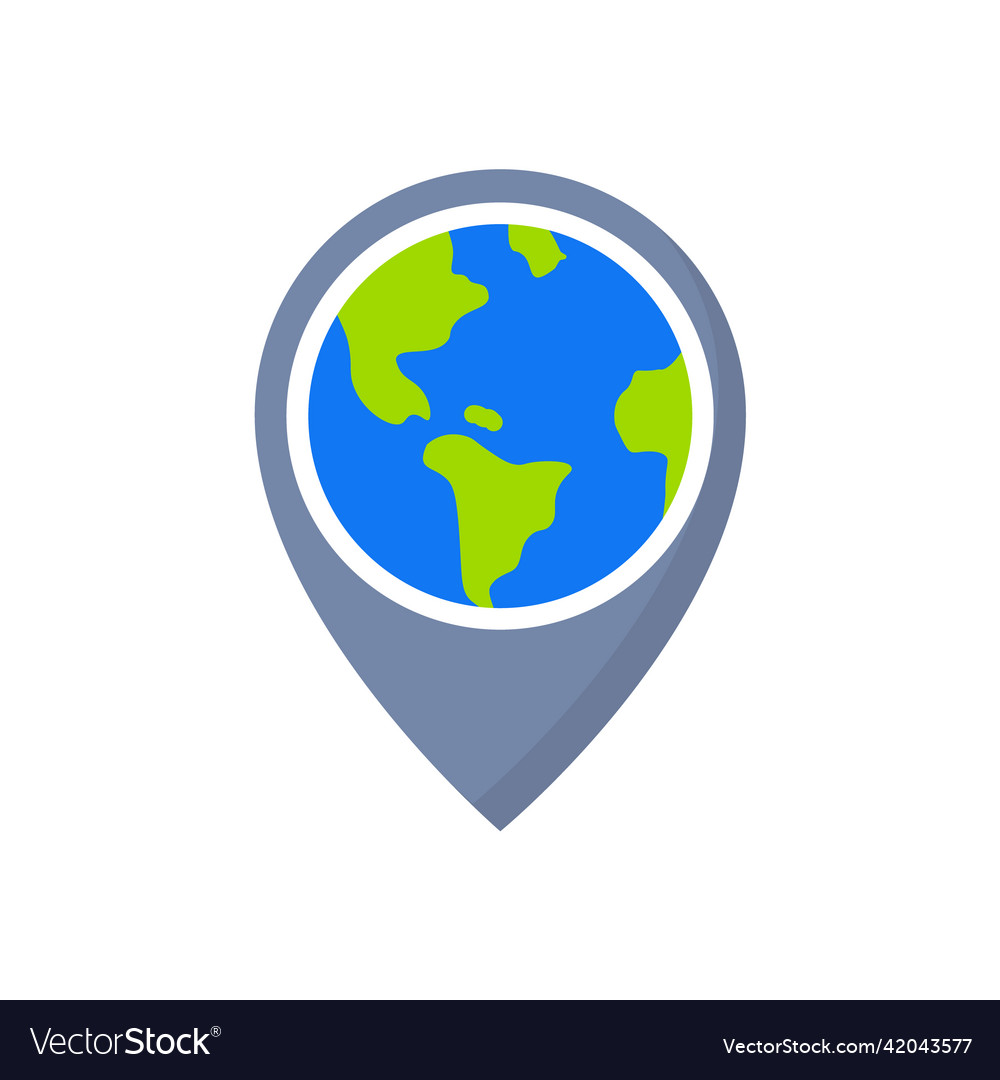 Earth globe icon pin tag pin globe local Vector Image