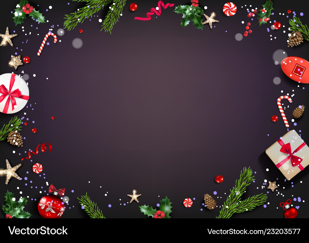 Fir tree branches frame Royalty Free Vector Image