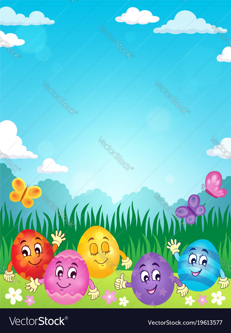 Happy Easter Eggs Theme Image 2 Royalty Free Vector Image