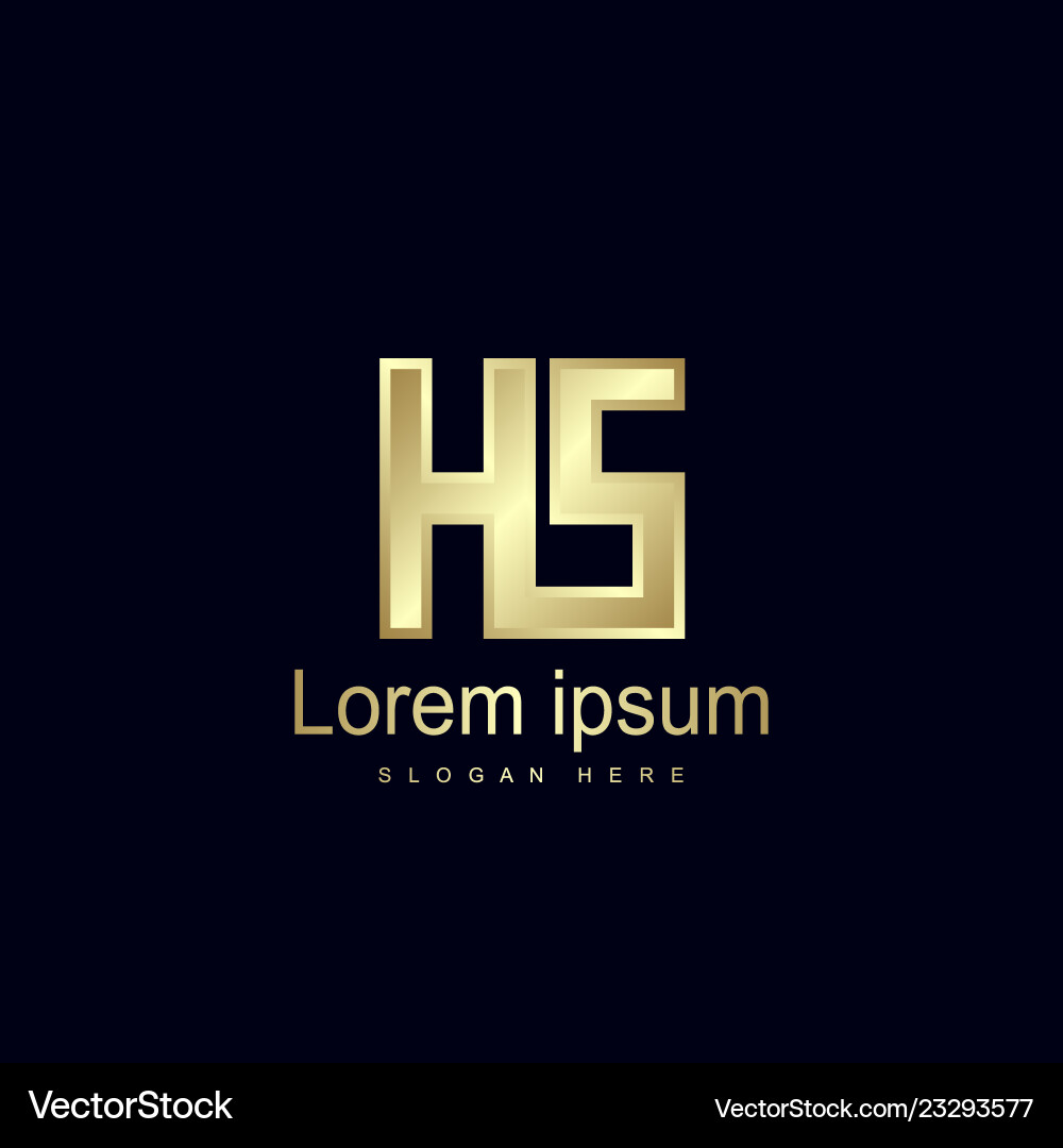 Initial letter hs logo template design Royalty Free Vector