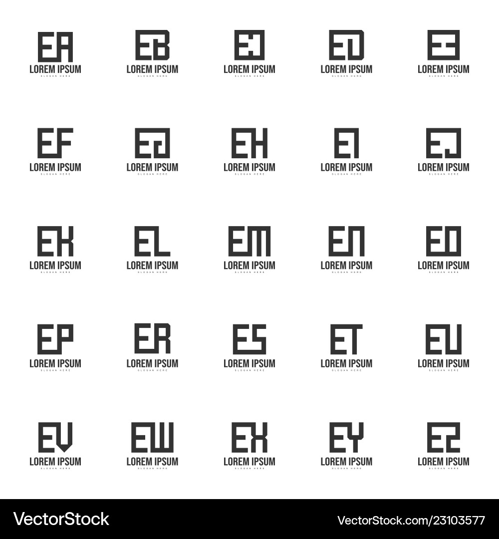 Initial letter logo set minimal Royalty Free Vector Image