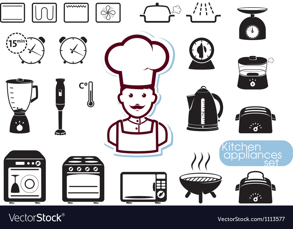 Kitchen set Royalty Free Vector Image - VectorStock