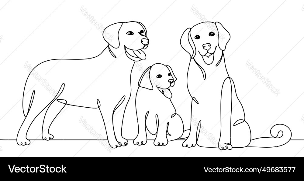 Labrador retriever one line Royalty Free Vector Image