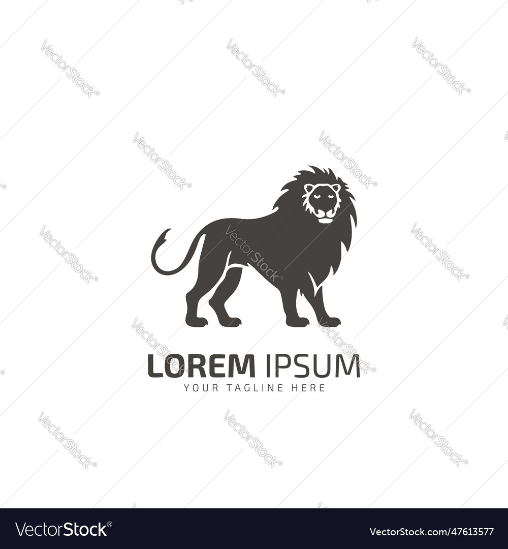 Lion logo emblem design on white background Vector Image