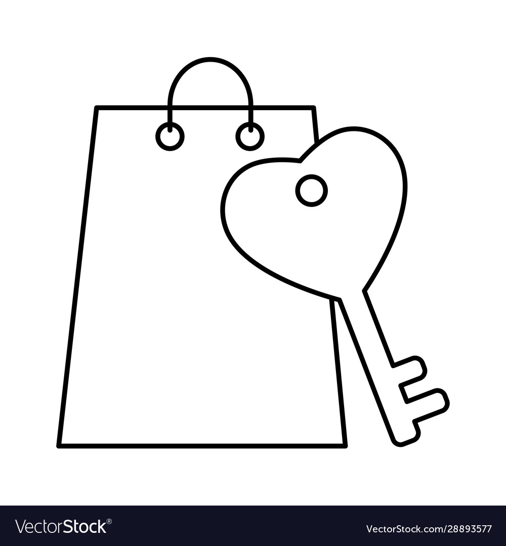 Silhouette shopping bag on white background