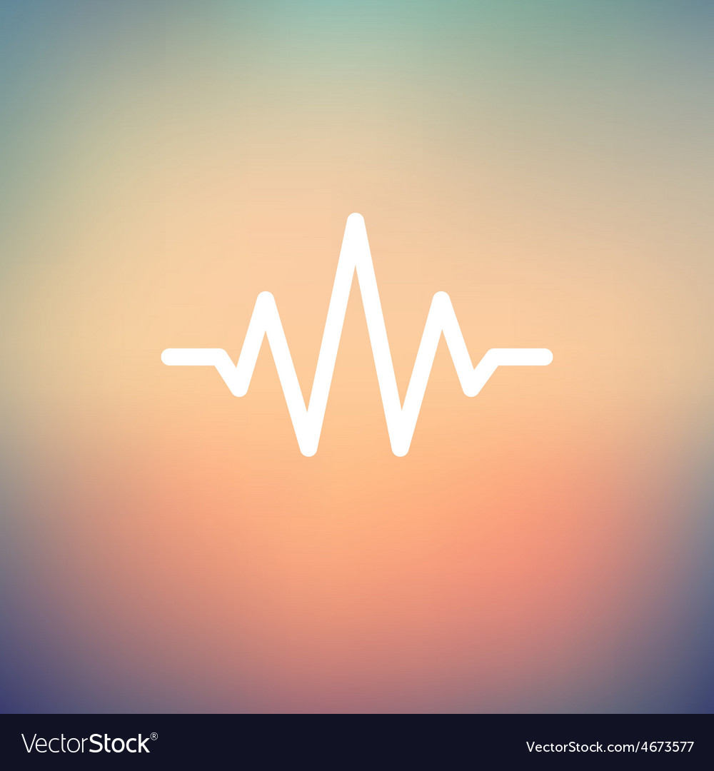 Sound wave beats thin line icon