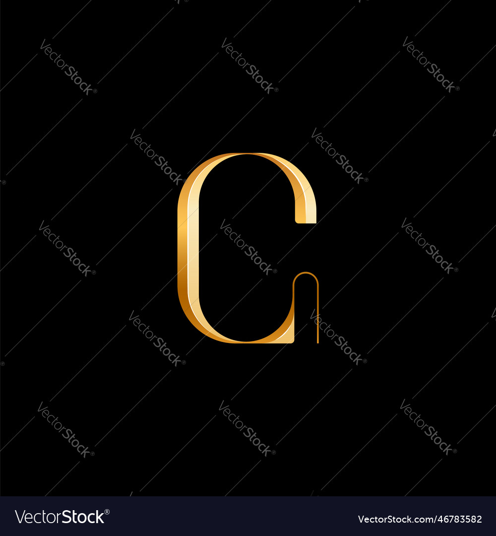 3d Buchstaben g Alphabet schöne elegante goldene Schrift