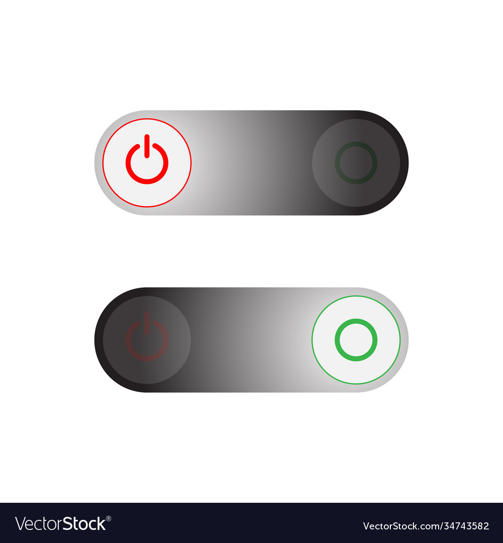 Button on off 1 Royalty Free Vector Image - VectorStock