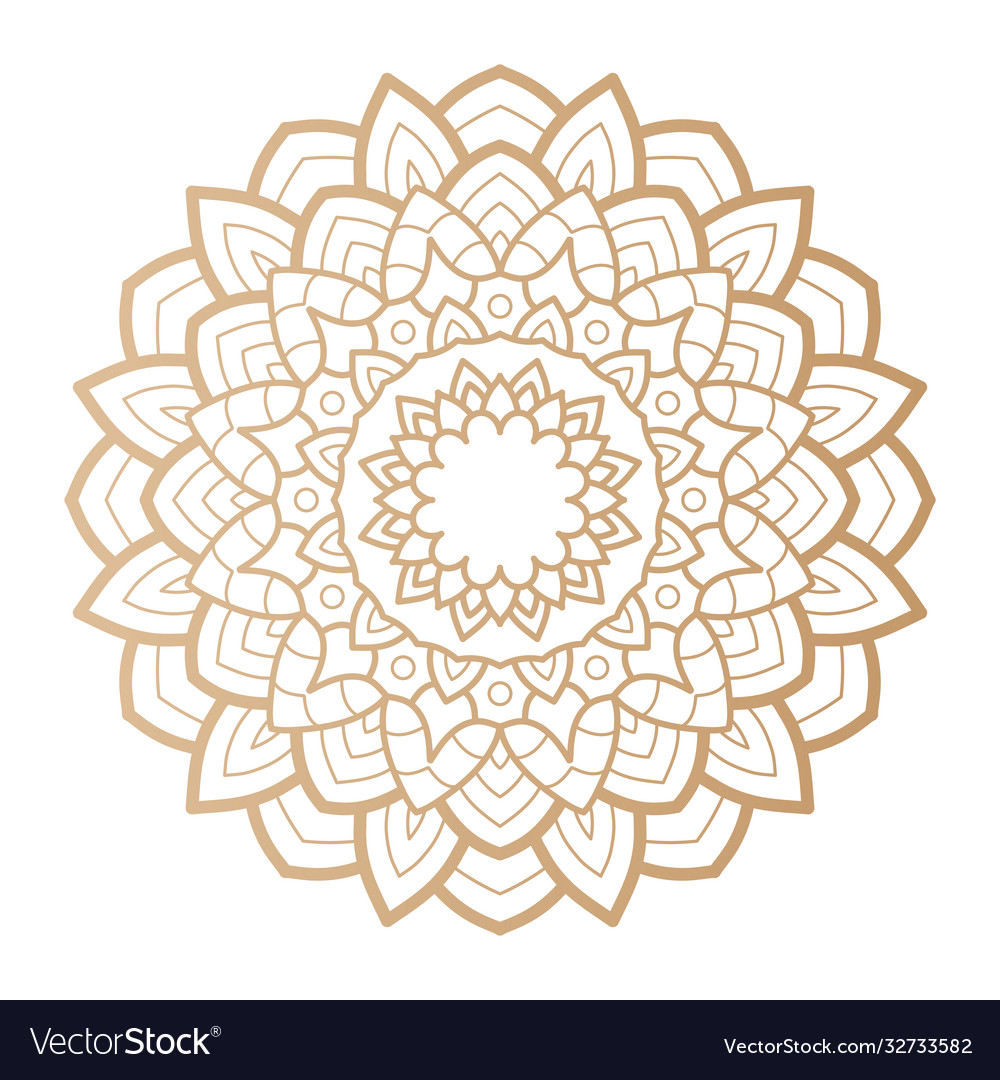 Decorative floral golden mandala ethnicity Vector Image