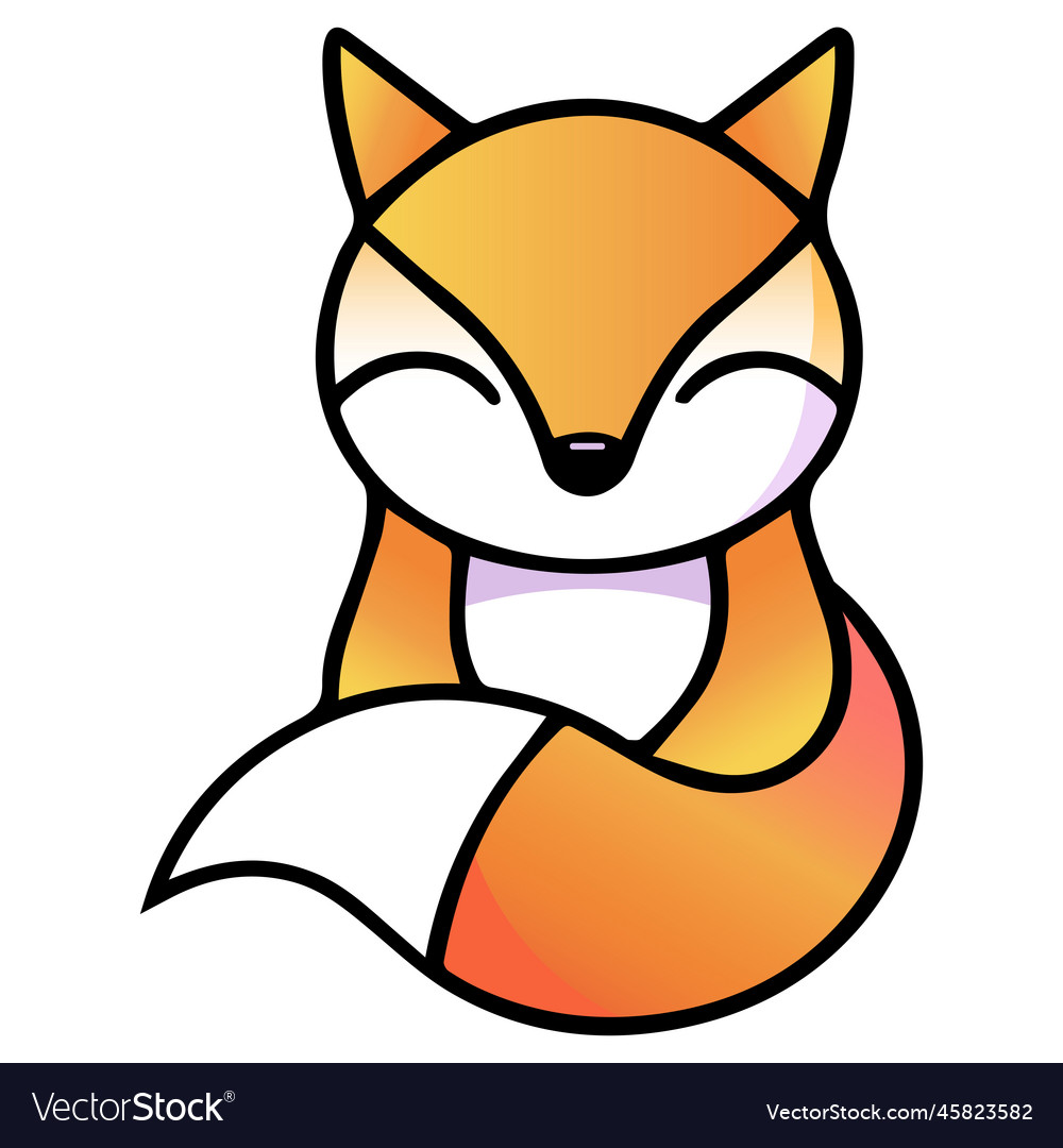 Fox flat cartoon style logo