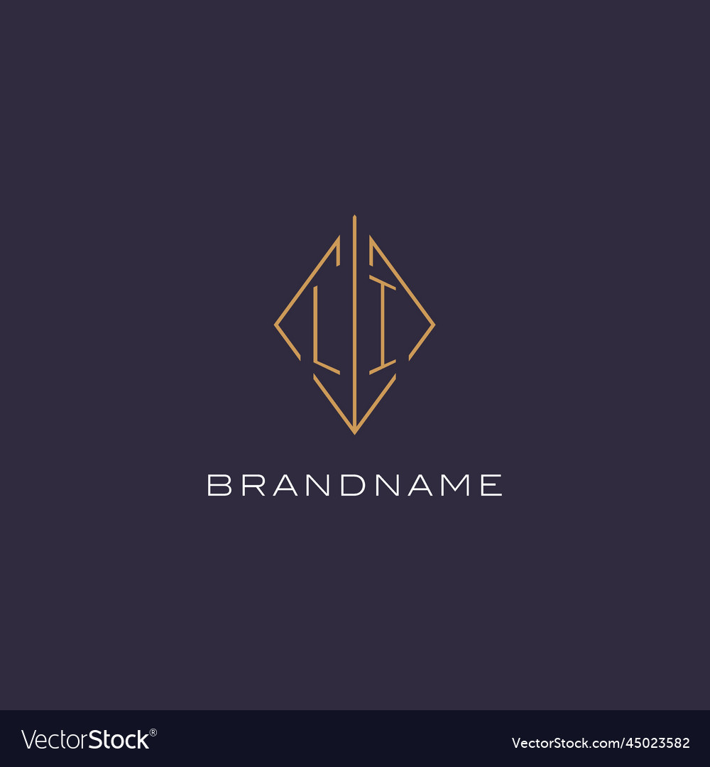 Initial letter li logo monogram with diamond Vector Image