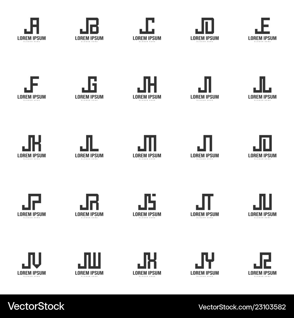 Initial letter logo set minimal Royalty Free Vector Image