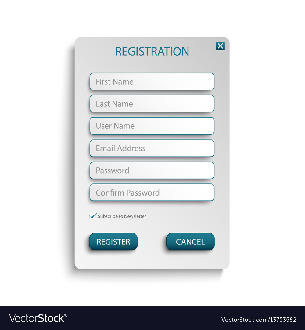 register web screen with