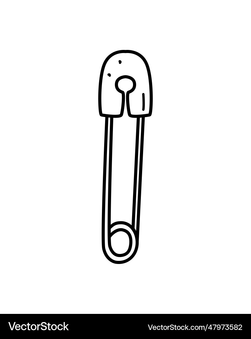 Safety pin clothing accessory or item Royalty Free Vector