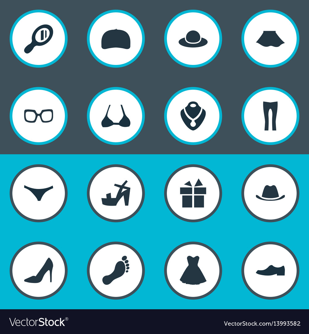 Set of simple dress icons