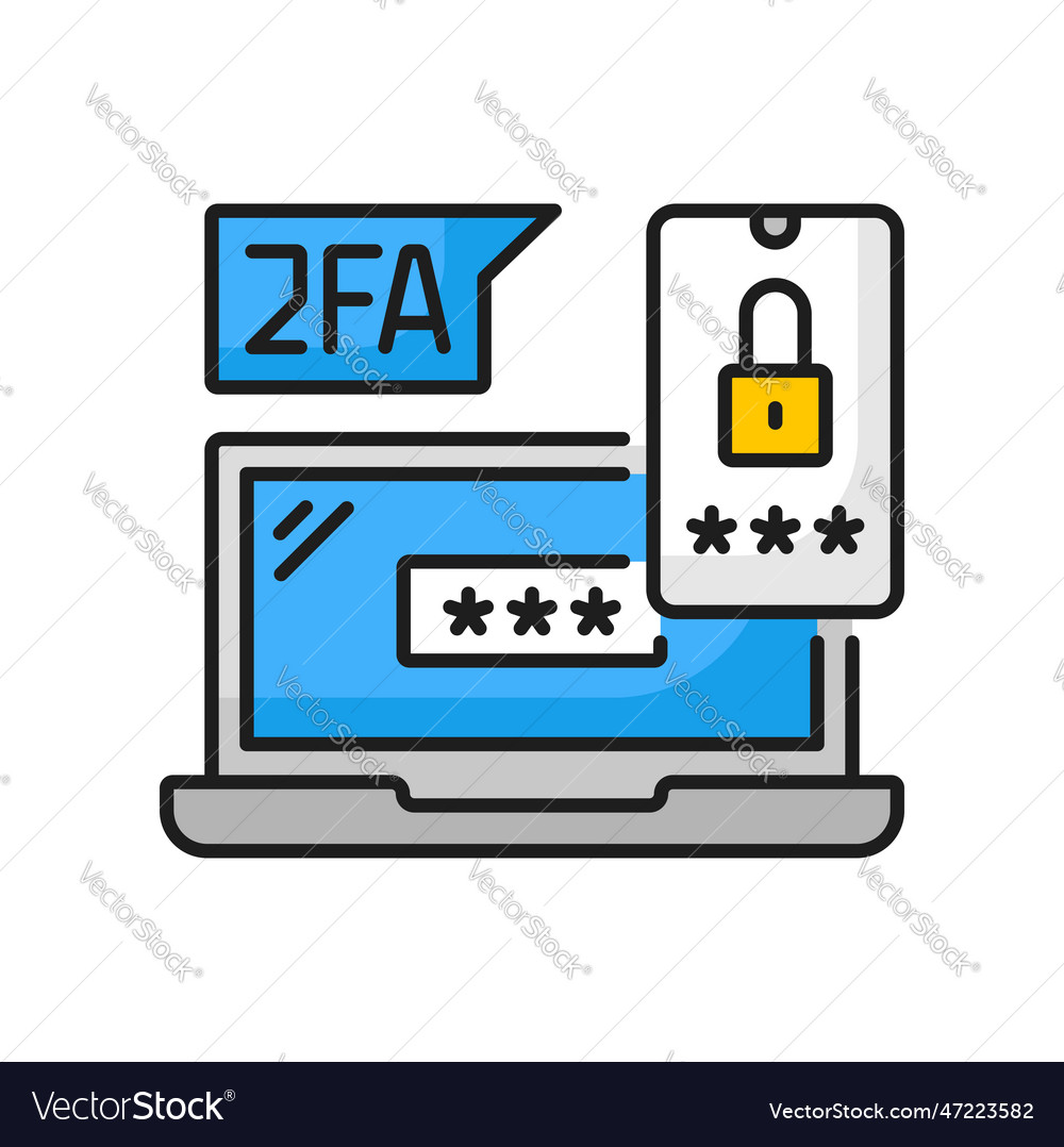 Two steps authentication computer verification Vector Image