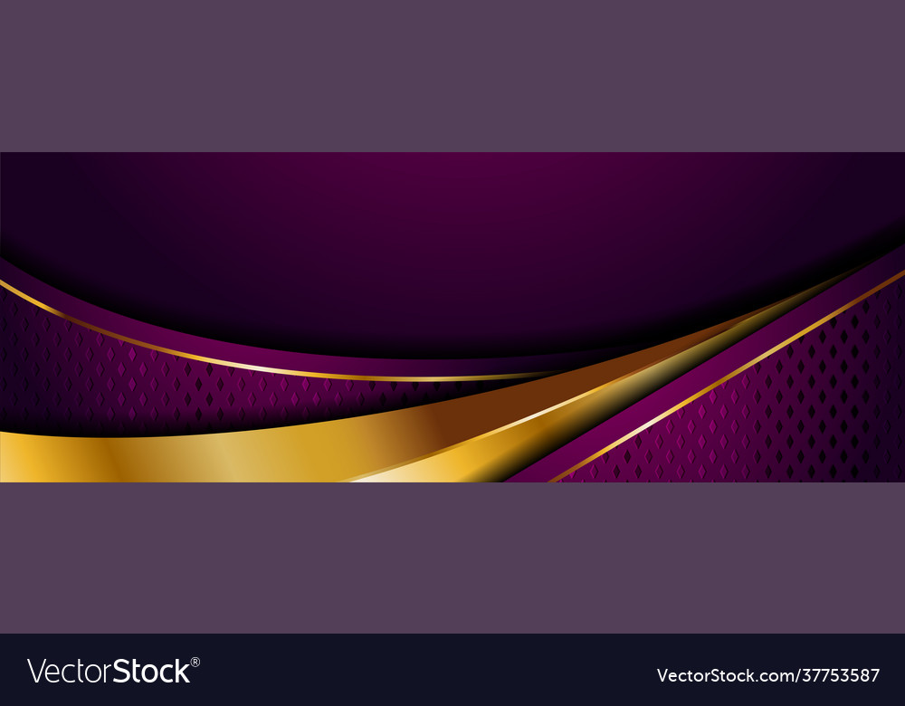 Abstract luxury purple and golden lines element Vector Image