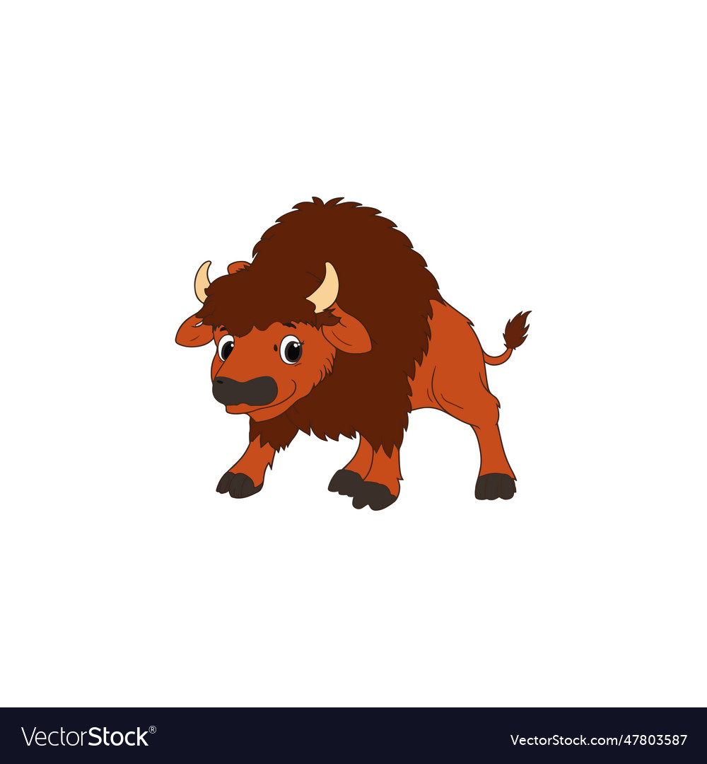 Cartoon happy bison design Royalty Free Vector Image