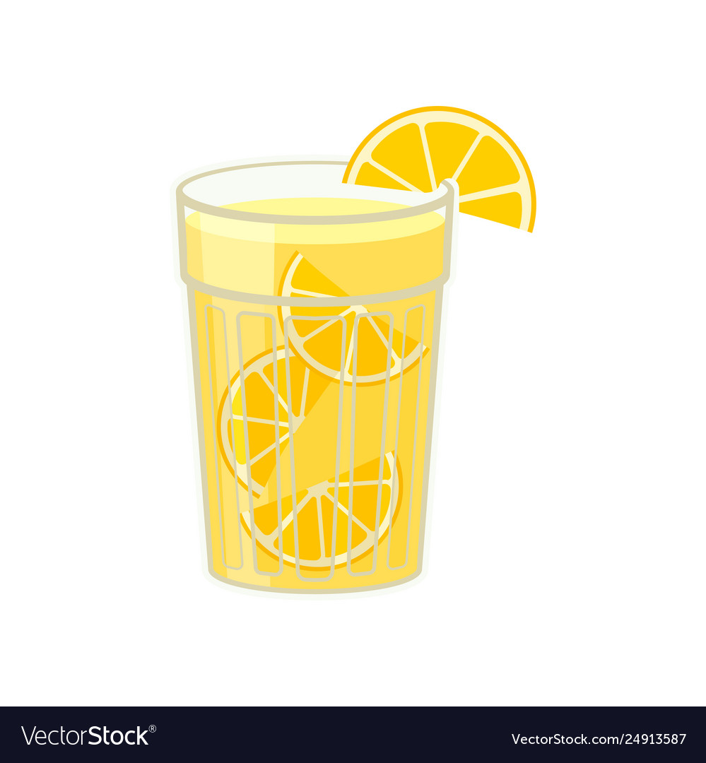 Citrus cocktail in glass on white background