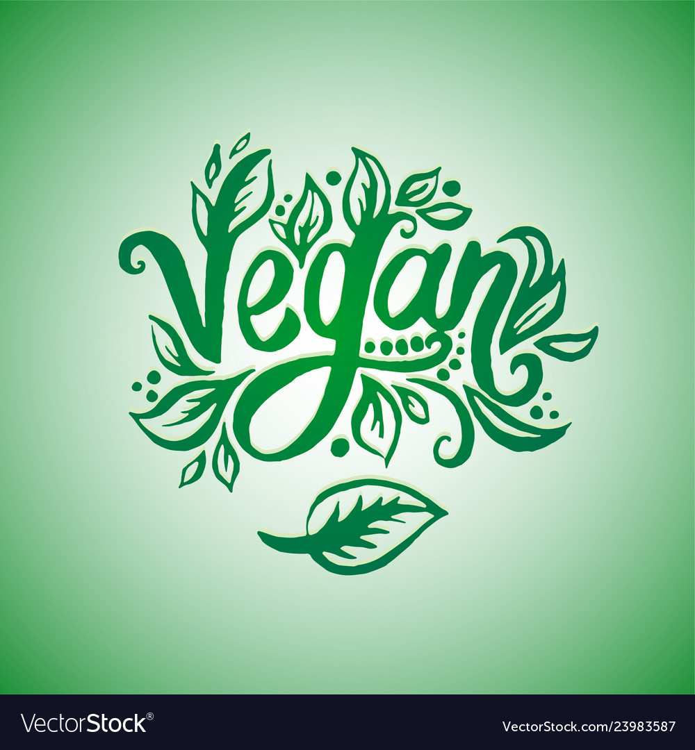 Concept of vegan word green Royalty Free Vector Image