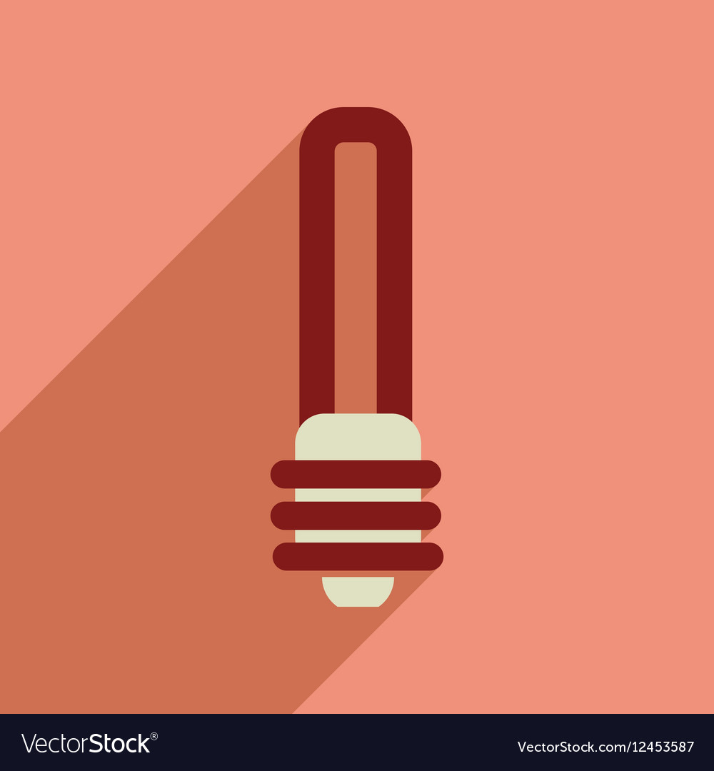 Flat web icon with long shadow eco light bulb