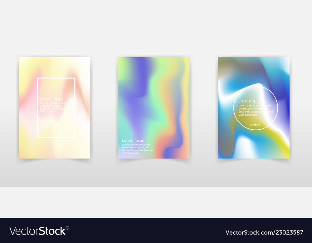 Gradient mesh abstract backgrounds set stylish