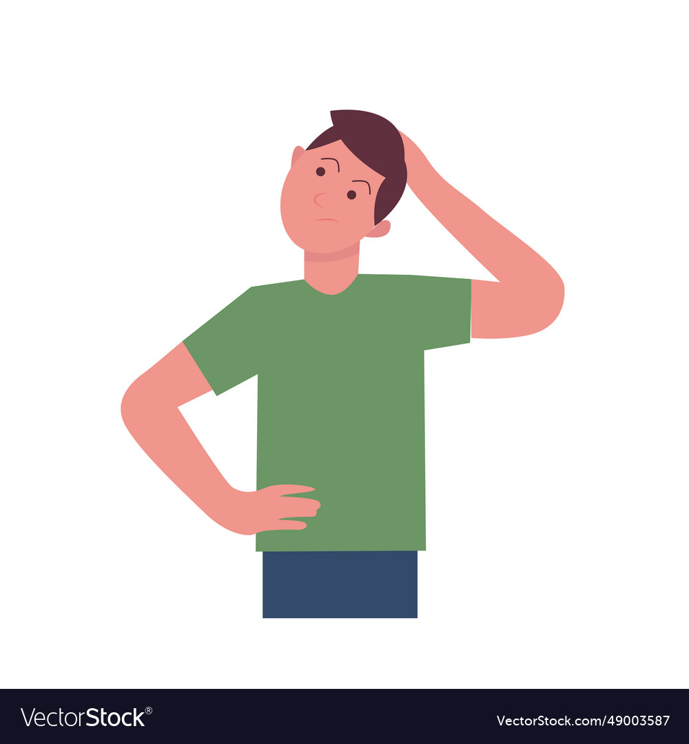 Image of boy thinking something Royalty Free Vector Image