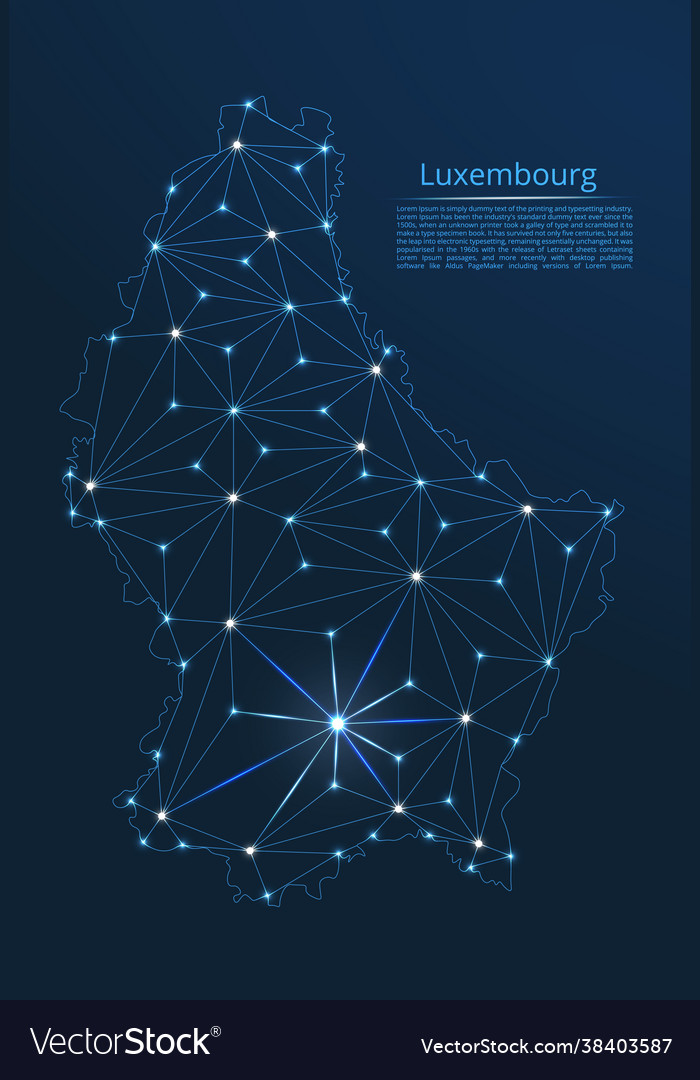 Map luxembourg connection low-poly image