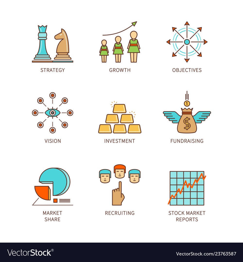 Minimal lineart flat business iconset