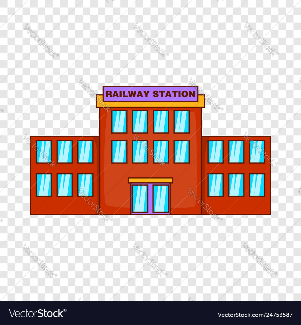 Railway station icon cartoon style Royalty Free Vector Image Railway station icon cartoon style Royalty Free Vector Image