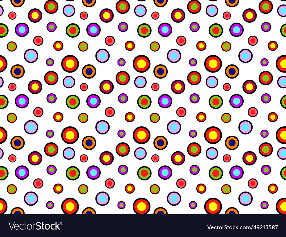 Seamless pattern of retro bright circles plates