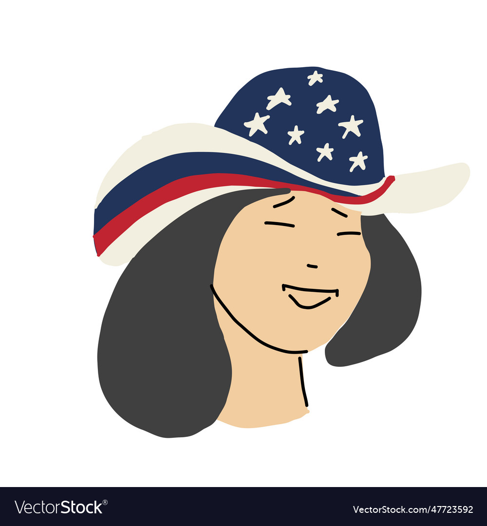 4th of july girls stars Royalty Free Vector Image