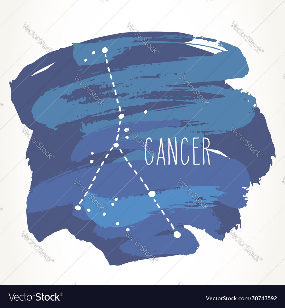 Cancer zodiac sign hand drawn constellation Vector Image