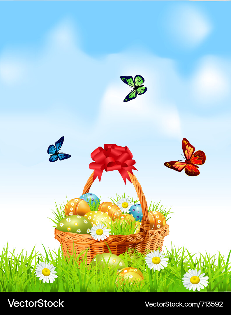 Easter egg basket Royalty Free Vector Image - VectorStock