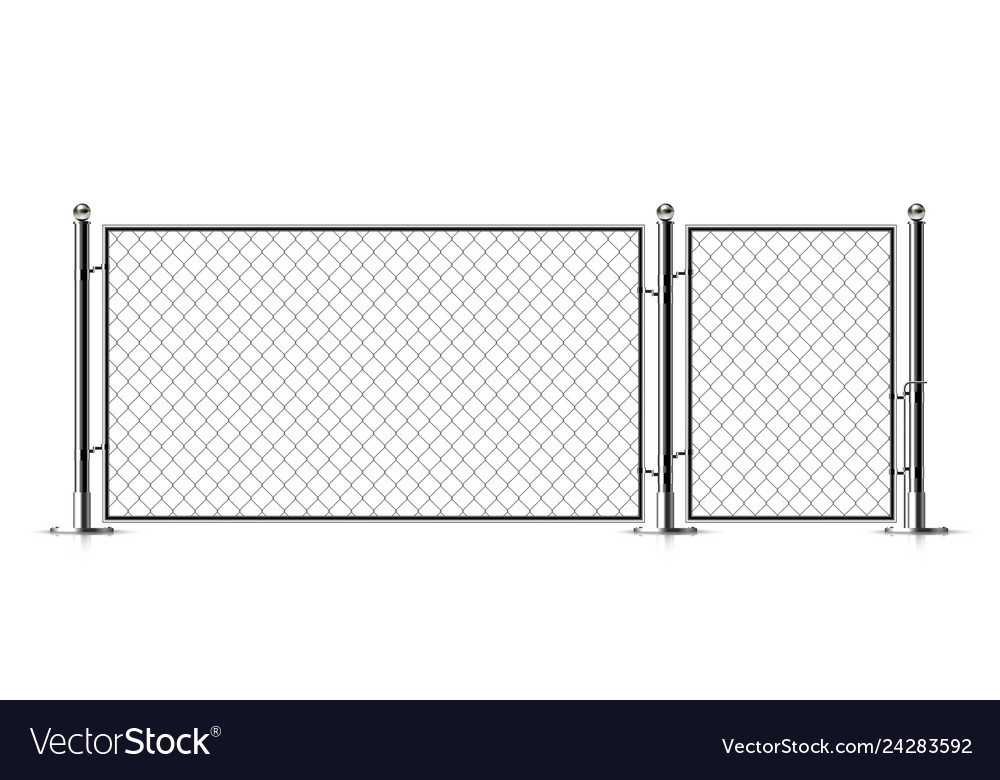 Realistic metal chain link fence