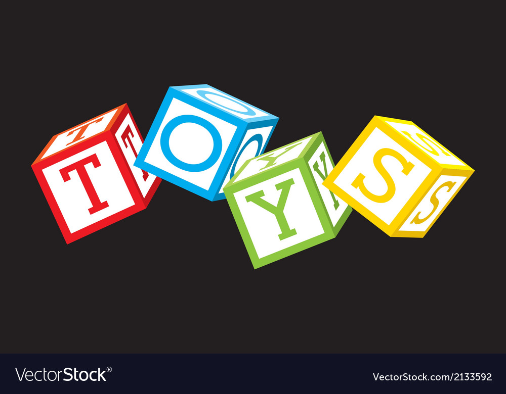 Toys icons over black background