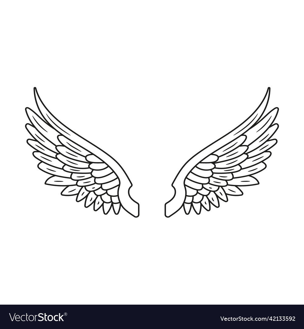 Two white angels wings Royalty Free Vector Image