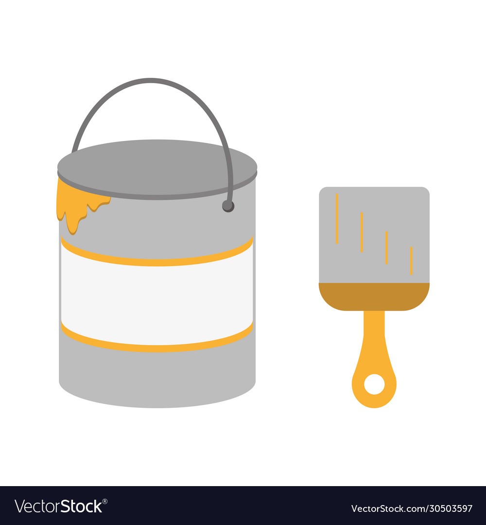 Brush bucket painting icon