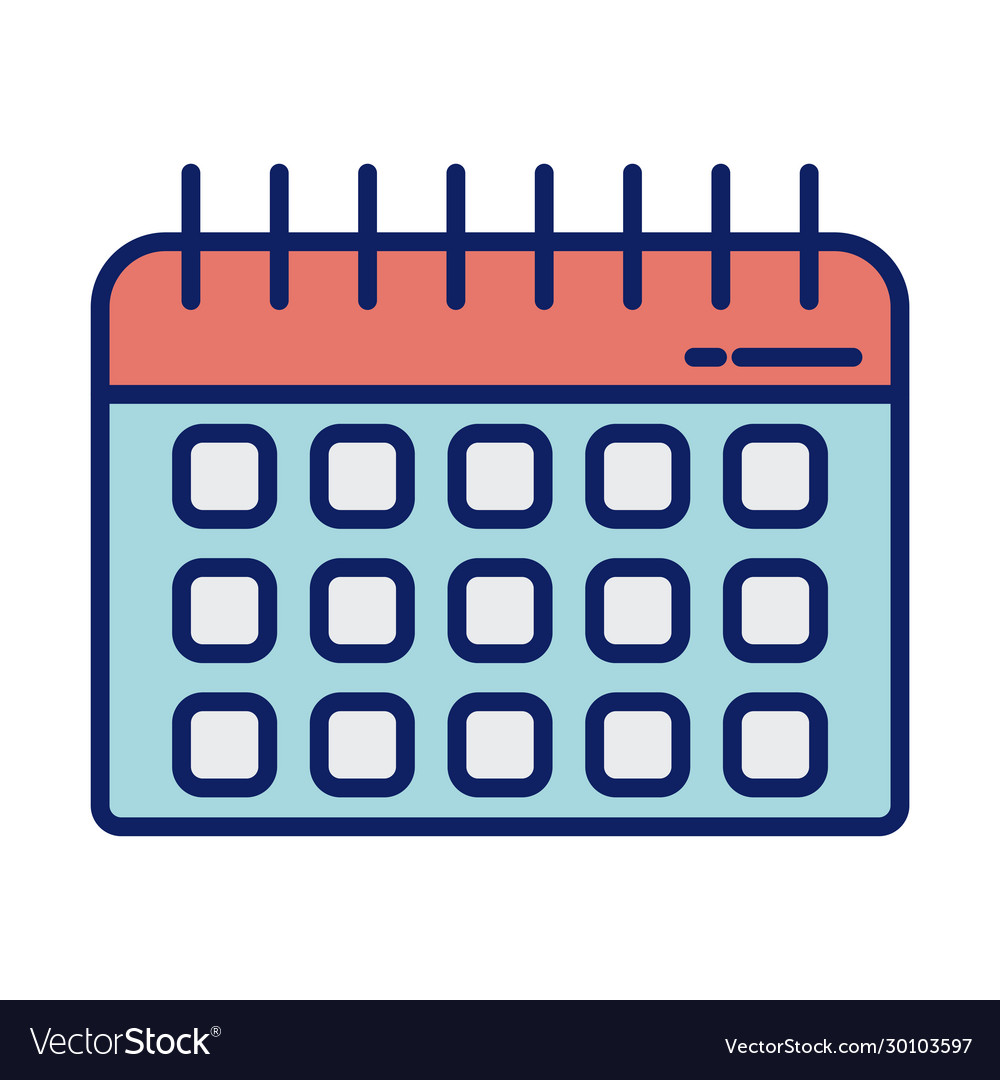 Calendar reminder line and fill style icon