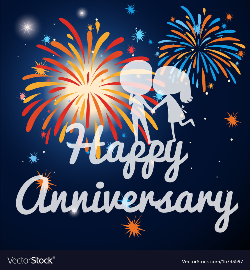 card template for birthday with firework in vector image
