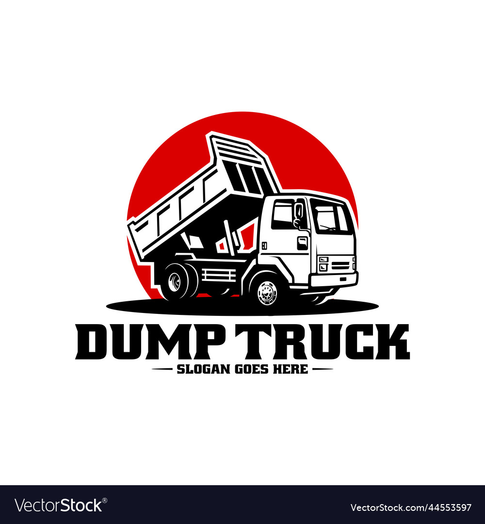 Dump truck trucking premium logo Royalty Free Vector Image