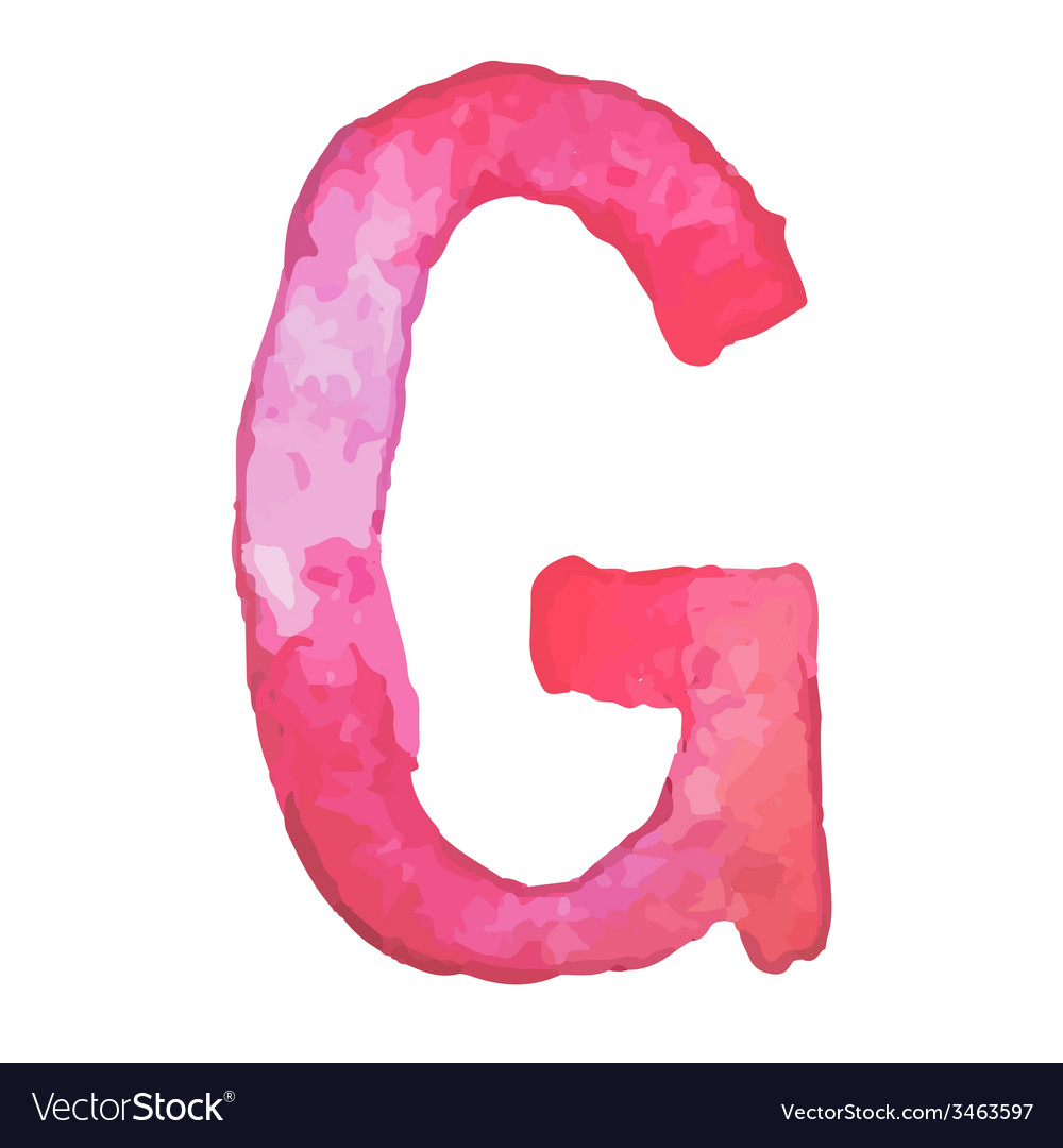 letter g colorful watercolor aquarelle font type vector image letter g font