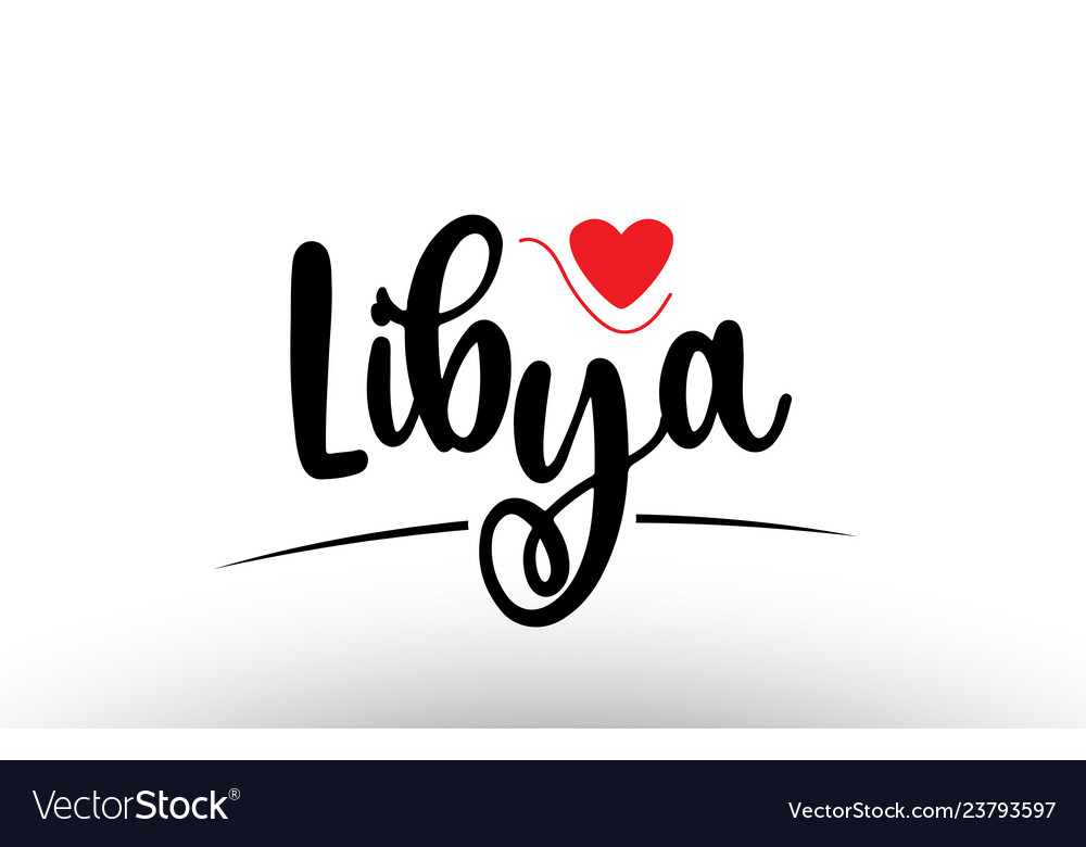 Libya country text typography logo icon design