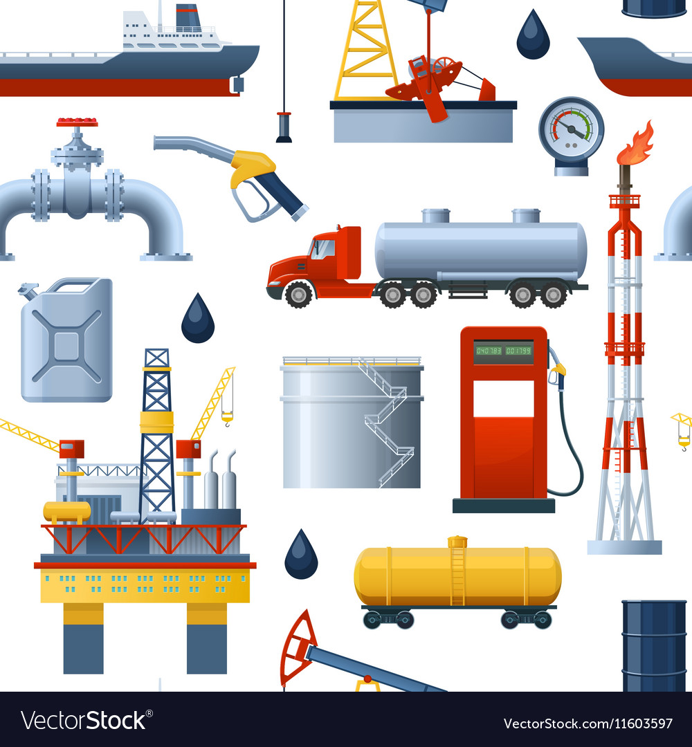 Oil industry pattern Royalty Free Vector Image