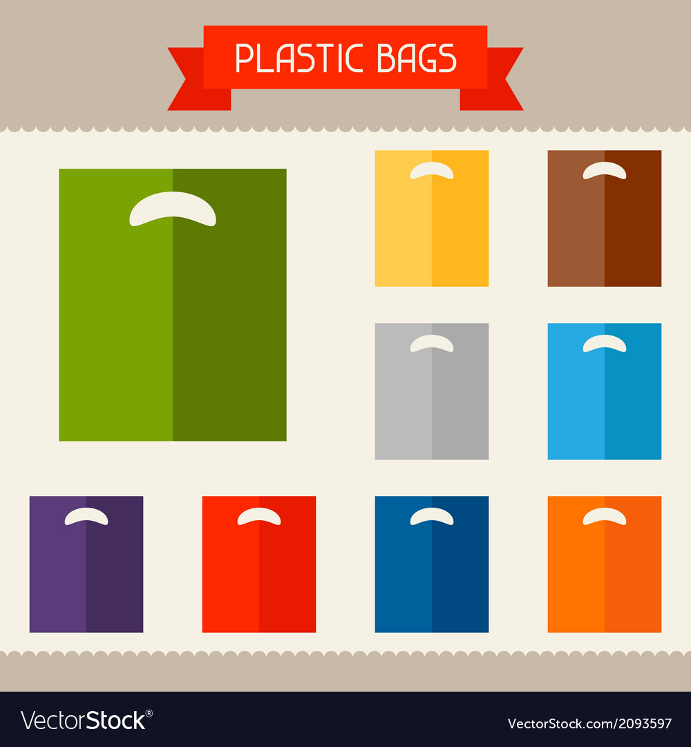 Plastic bags colored templates for your design