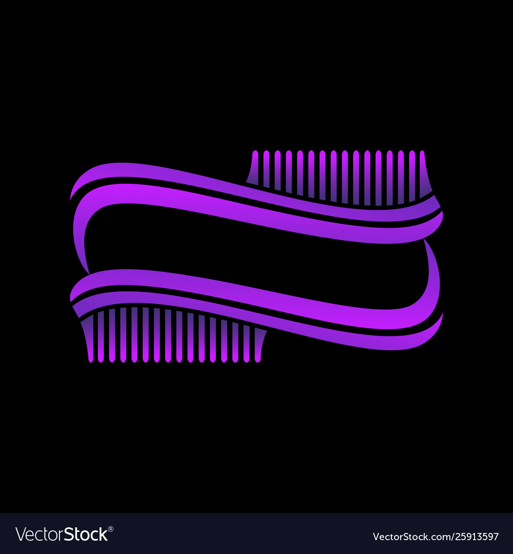 Salon logo from hair brushes